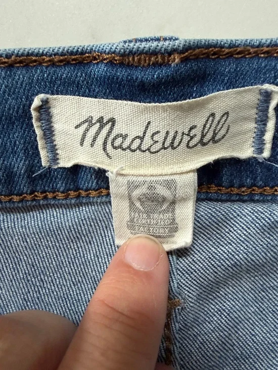 Madewell Women's Mid Blue Denim Bermuda Shorts - Picture 2 of 5